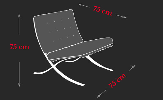 Barcelona Chair Ludwig Mies van der Rohe Ma&szlig;e
